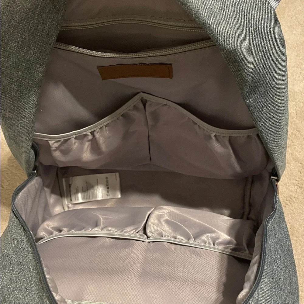 EUC Uppababy Gregory blue backpack diaper bag with attachable stroller straps